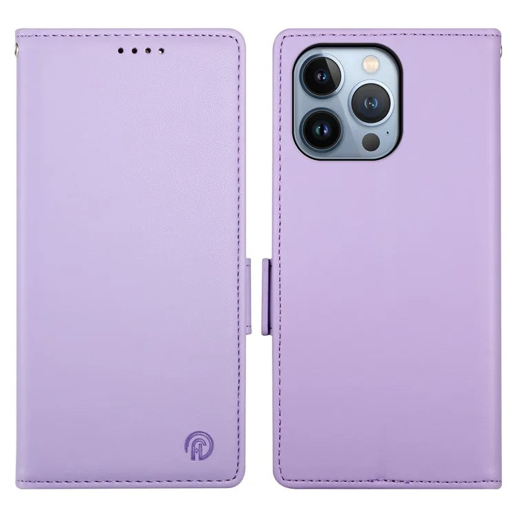 DF-010 For iPhone 13 Pro Case Full Protection PU Leather Phone Cover with Wallet