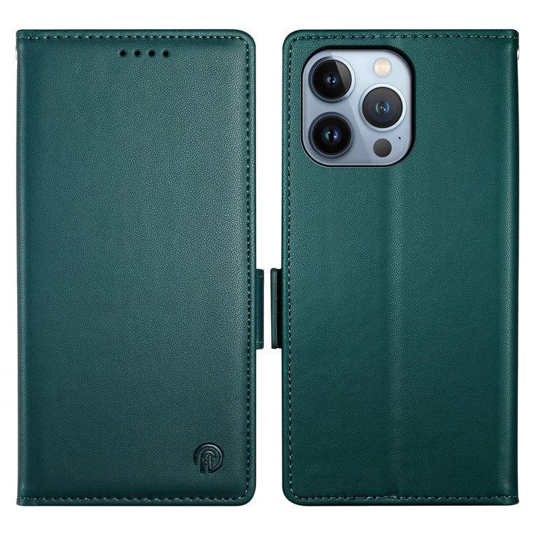 DF-010 For iPhone 13 Pro Max Case PU Leather Wallet Stand Phone Coverish Green