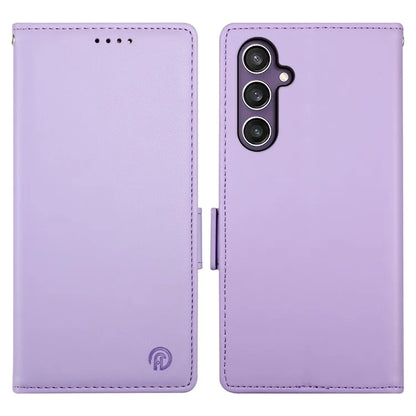 DF-010 For Samsung Galaxy S24 Case Side Clasp Closure Leather Wallet Flip Stand Phone Cover