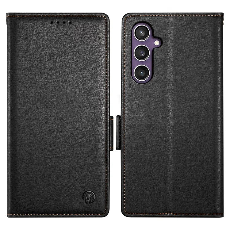 DF-010 For Samsung Galaxy S24+ Wallet Case Leather Phone Cover Side Magnetic Clasps