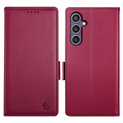 DF-010 For Samsung Galaxy S24+ Wallet Case Leather Phone Cover Side Magnetic Clasps