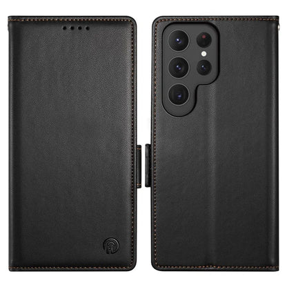 DF-010 For Samsung Galaxy S23 Ultra Case PU Leather Dual Magnetic Clasps Phone Cover
