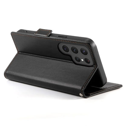 DF-010 For Samsung Galaxy S23 Ultra Case PU Leather Dual Magnetic Clasps Phone Cover