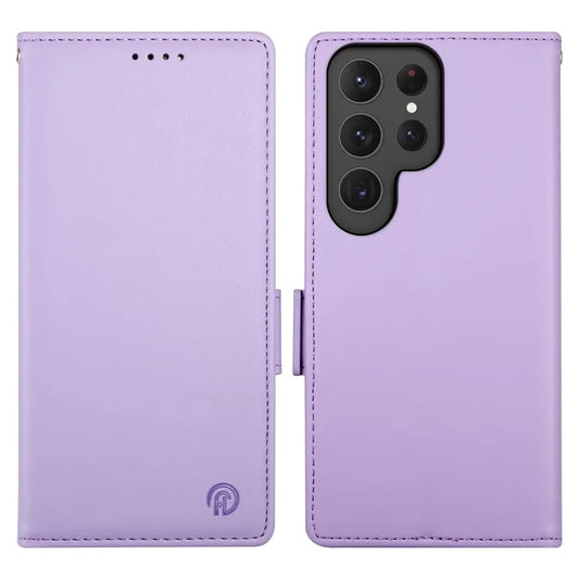 DF-010 For Samsung Galaxy S23 Ultra Case PU Leather Dual Magnetic Clasps Phone Cover