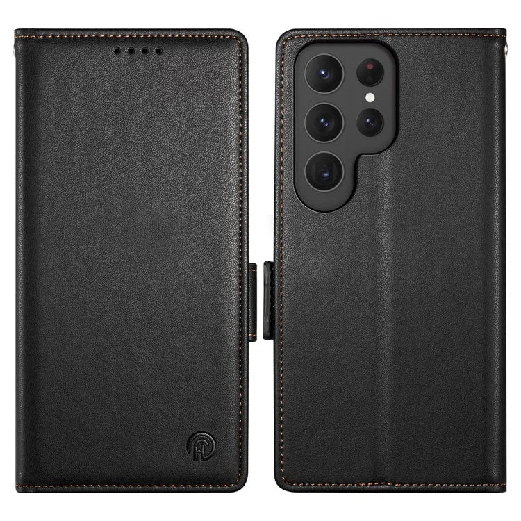 DF-010 For Samsung Galaxy S24 Ultra Case Leather Wallet Folio Flip Phone Cover