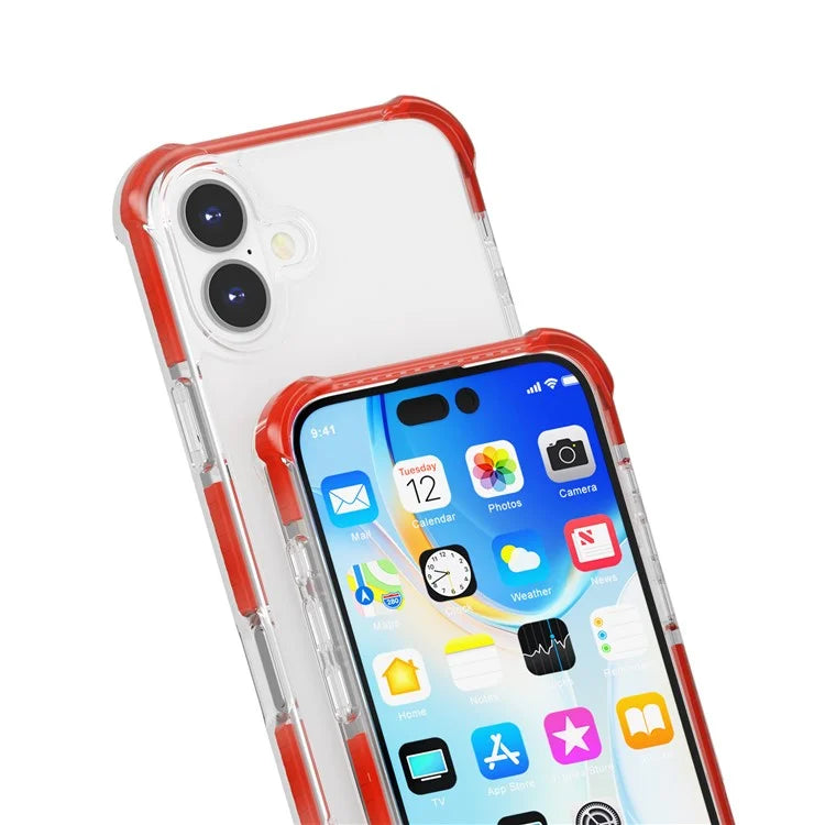 Clear Mobile Phone Case for iPhone 16 TPU+TPE+PC Phone Cover
