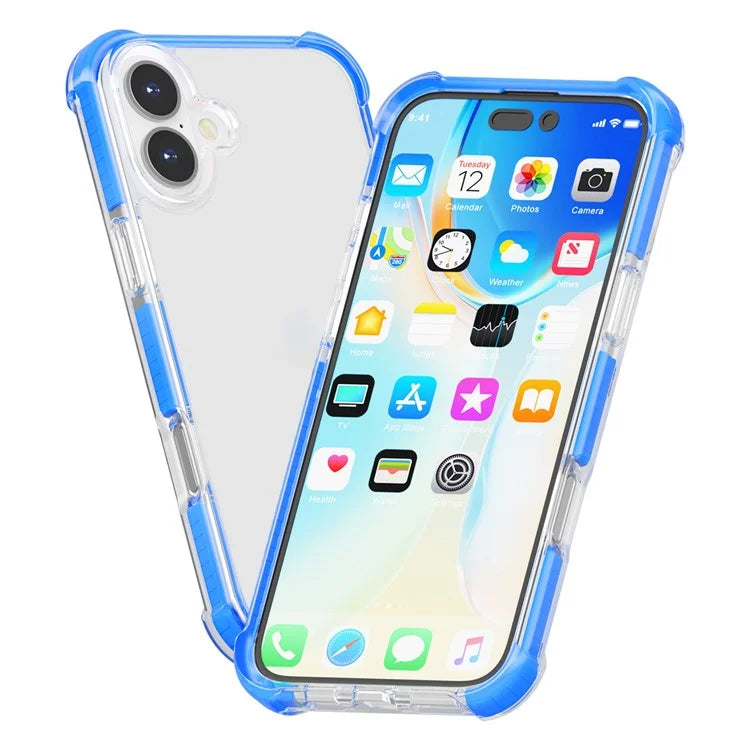 Clear Mobile Phone Case for iPhone 16 TPU+TPE+PC Phone Cover