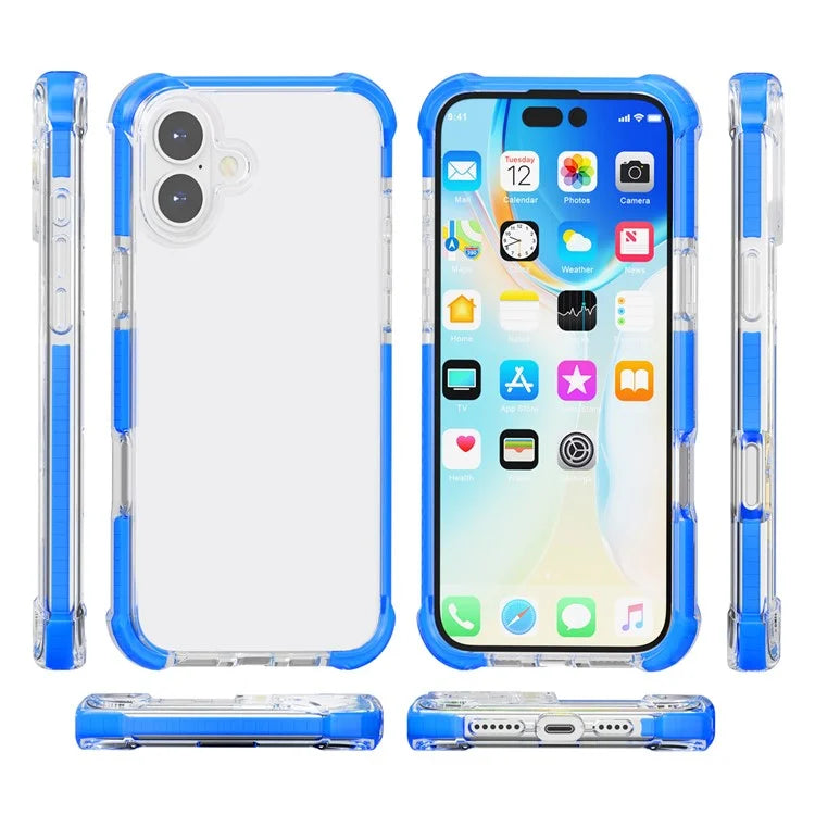 Clear Mobile Phone Case for iPhone 16 TPU+TPE+PC Phone Cover