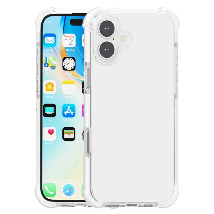 Clear Mobile Phone Case for iPhone 16 TPU+TPE+PC Phone Cover