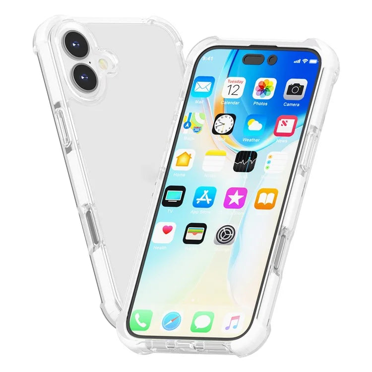 Clear Mobile Phone Case for iPhone 16 TPU+TPE+PC Phone Cover