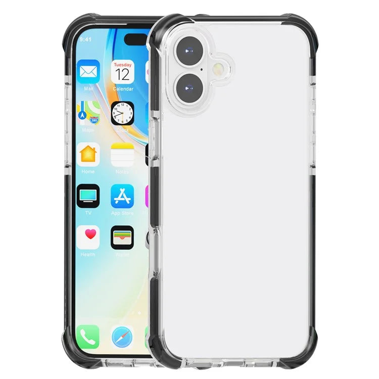 Clear Mobile Phone Case for iPhone 16 TPU+TPE+PC Phone Cover