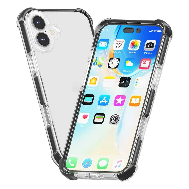 Clear Mobile Phone Case for iPhone 16 TPU+TPE+PC Phone Cover