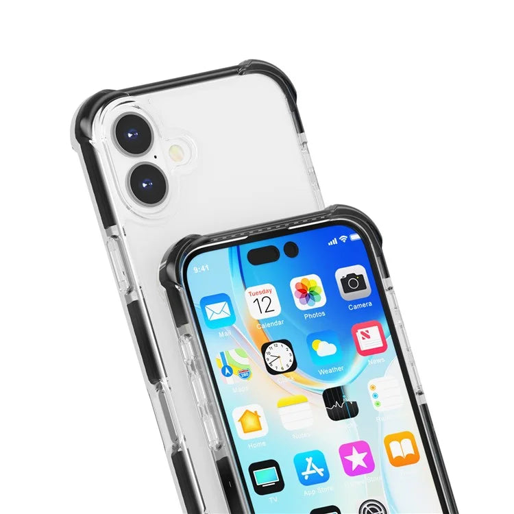 Clear Mobile Phone Case for iPhone 16 TPU+TPE+PC Phone Cover