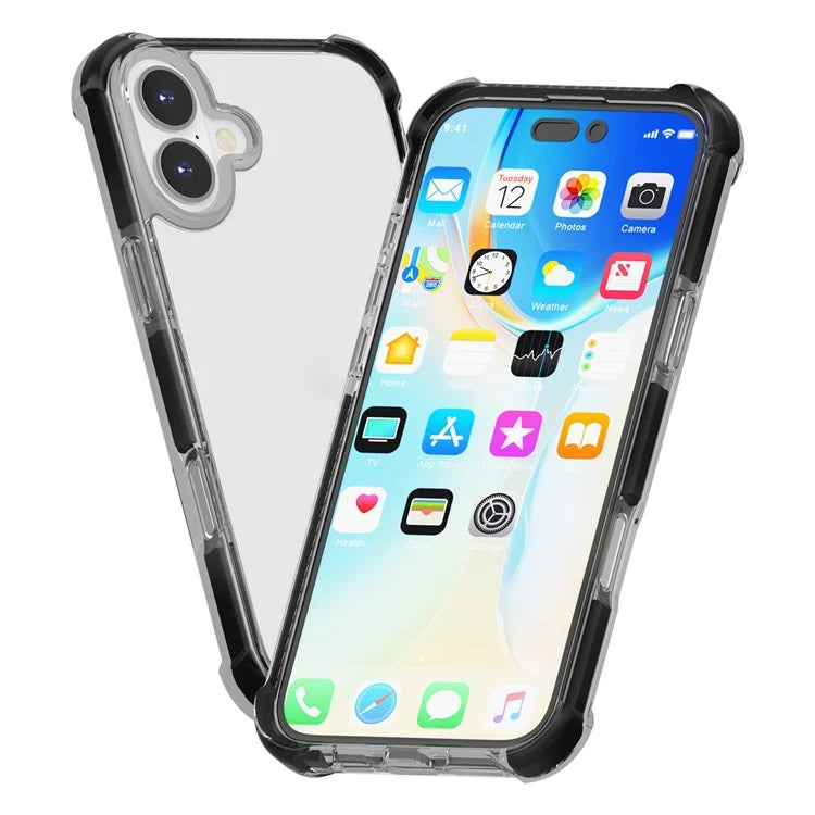 Clear Mobile Phone Case for iPhone 16 TPU+TPE+PC Phone Cover
