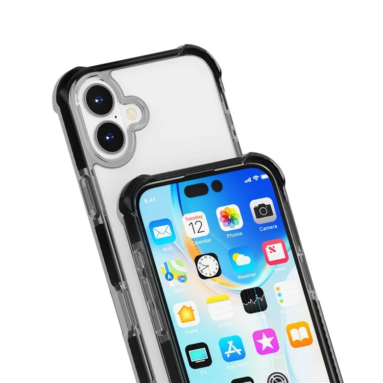 Clear Mobile Phone Case for iPhone 16 TPU+TPE+PC Phone Cover