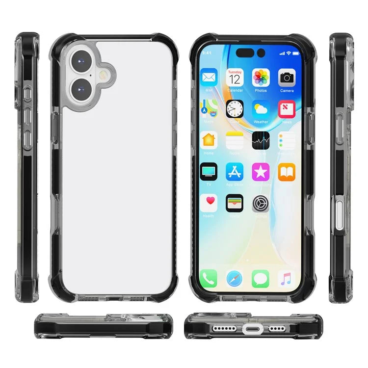 Clear Mobile Phone Case for iPhone 16 TPU+TPE+PC Phone Cover
