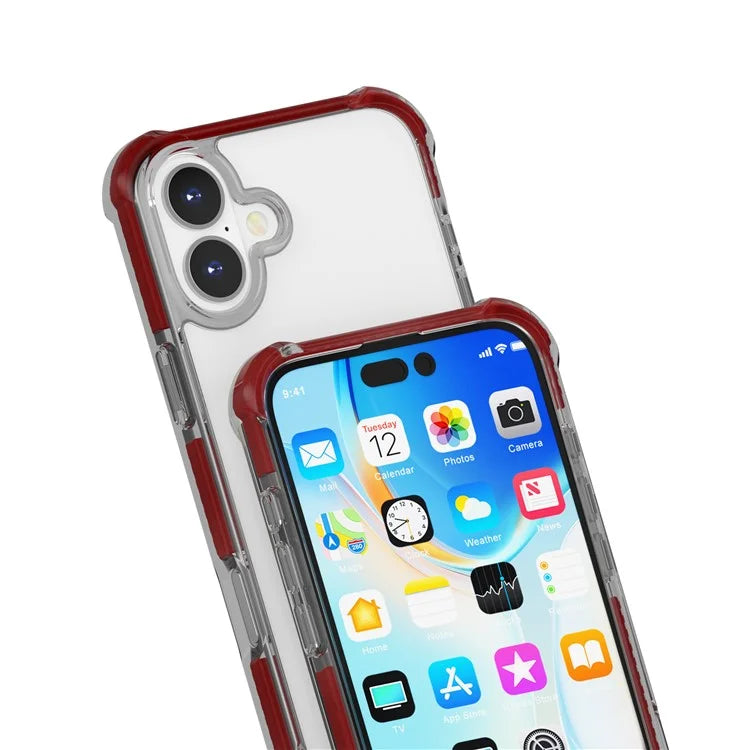 Clear Mobile Phone Case for iPhone 16 TPU+TPE+PC Phone Cover
