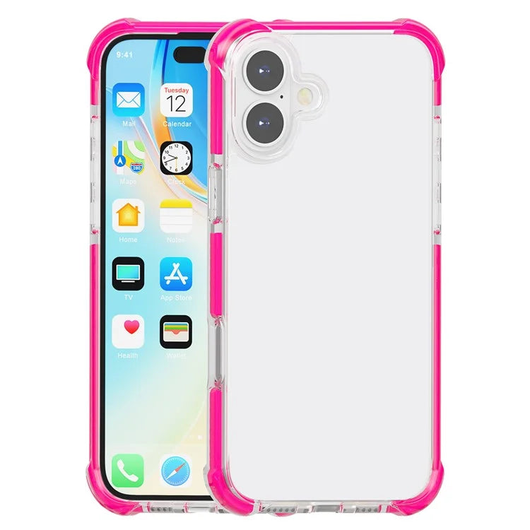 Clear Mobile Phone Case for iPhone 16 TPU+TPE+PC Phone Cover