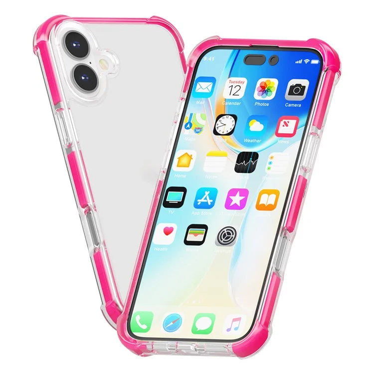 Clear Mobile Phone Case for iPhone 16 TPU+TPE+PC Phone Cover