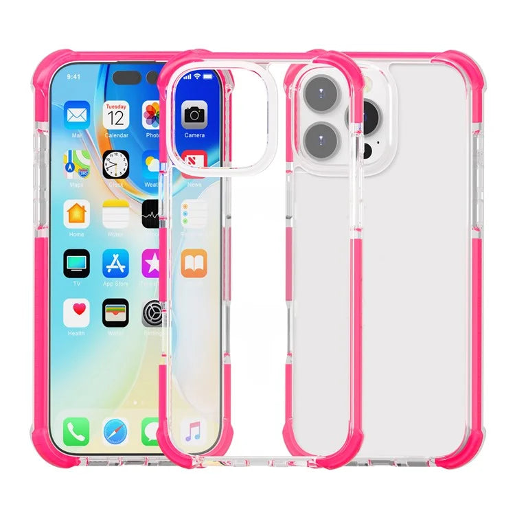 For iPhone 16 Pro Max Clear Mobile Phone Case Shockproof TPU+TPE+PC Phone Cover