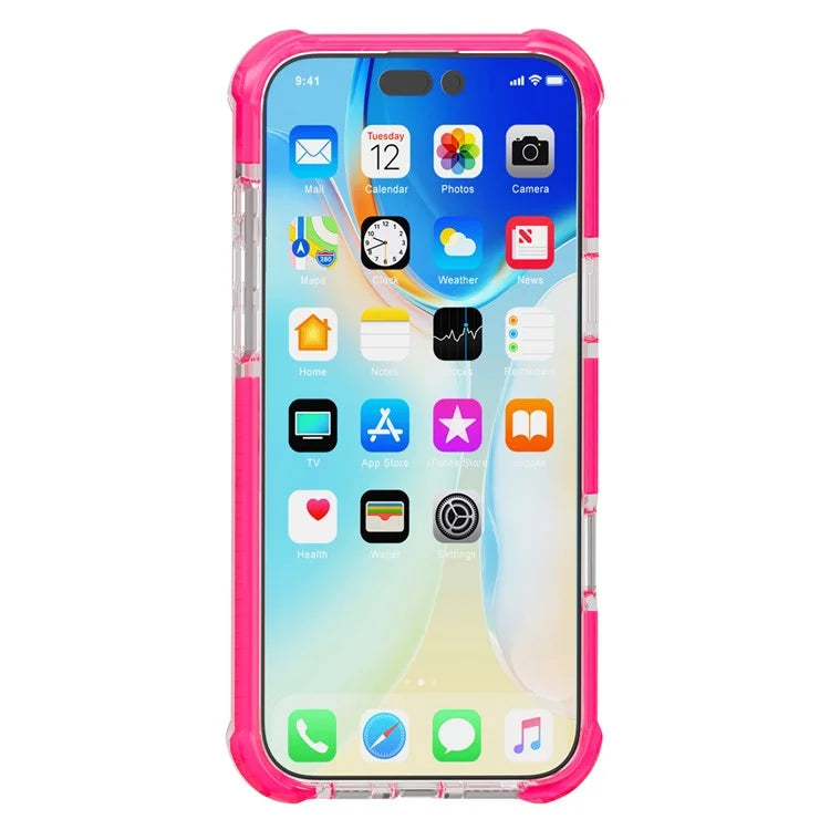 For iPhone 16 Pro Max Clear Mobile Phone Case Shockproof TPU+TPE+PC Phone Cover