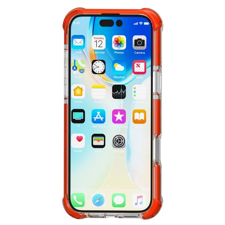 For iPhone 16 Plus Clear Mobile Phone Case TPU+TPE+PC Phone Cover