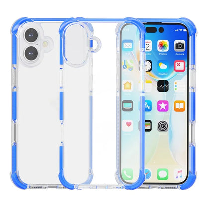 For iPhone 16 Plus Clear Mobile Phone Case TPU+TPE+PC Phone Cover