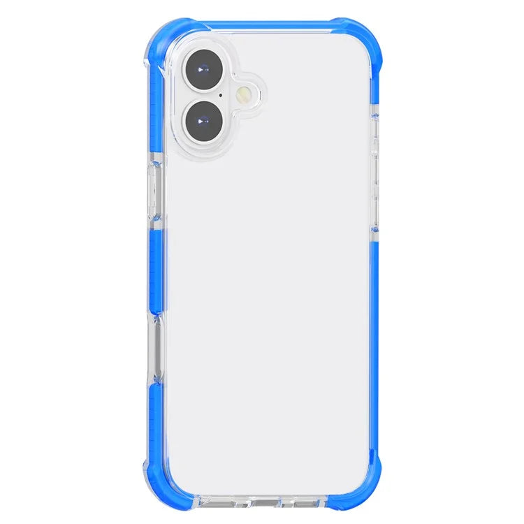 For iPhone 16 Plus Clear Mobile Phone Case TPU+TPE+PC Phone Cover