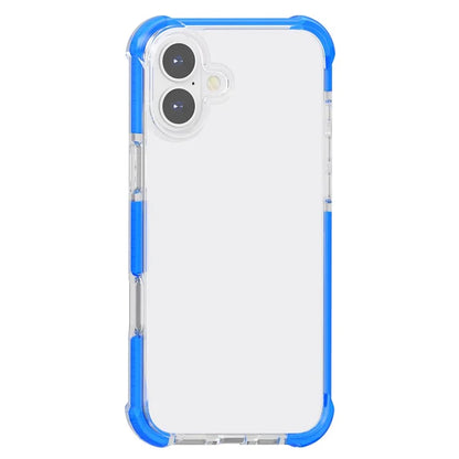 For iPhone 16 Plus Clear Mobile Phone Case TPU+TPE+PC Phone Cover