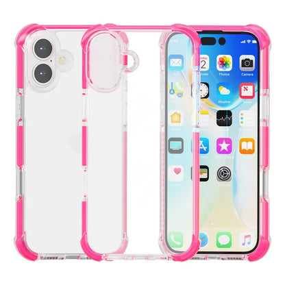 For iPhone 16 Plus Clear Mobile Phone Case TPU+TPE+PC Phone Cover