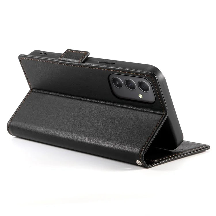 DF-010 For Samsung Galaxy A35 5G Case Leather Phone Cover with Side Magnetic Clasps