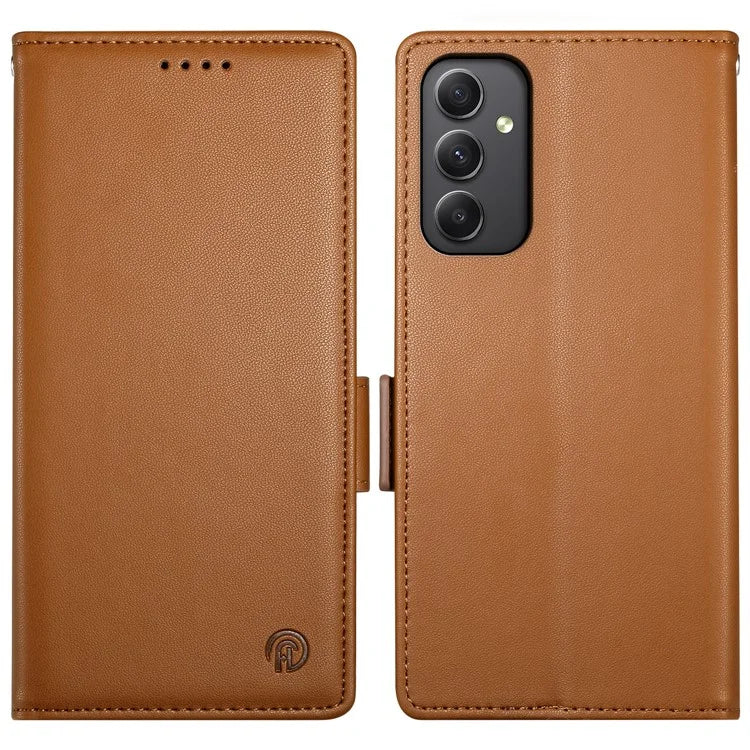 DF-010 For Samsung Galaxy A35 5G Case Leather Phone Cover with Side Magnetic Clasps