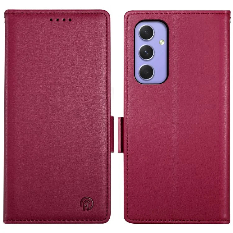 DF-010 For Samsung Galaxy A55 5G Case Magnetic Side Clasps PU Leather Wallet Phone Cover