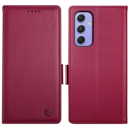 DF-010 For Samsung Galaxy A55 5G Case Magnetic Side Clasps PU Leather Wallet Phone Cover