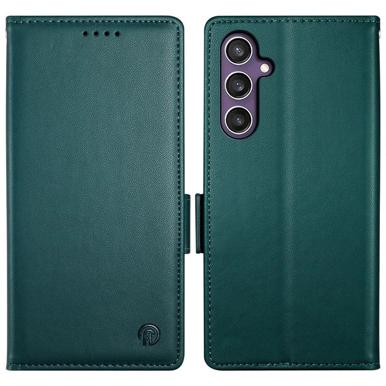 DF-010 For Samsung Galaxy S23 FE Case Drop Protection PU Leather Stand Phone Coverish Green