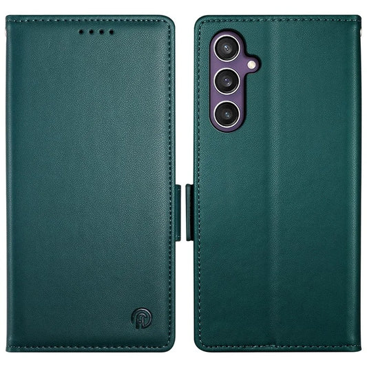 DF-010 For Samsung Galaxy S23 FE Case Drop Protection PU Leather Stand Phone Coverish Green