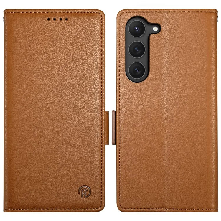 DF-010 For Samsung Galaxy S23 Case Solid Color PU Leather Wallet Stand Phone Cover