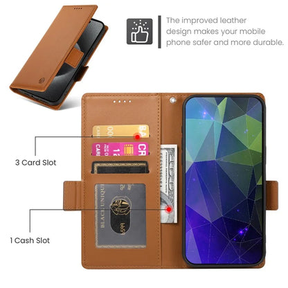 DF-010 For Samsung Galaxy S23 Case Solid Color PU Leather Wallet Stand Phone Cover