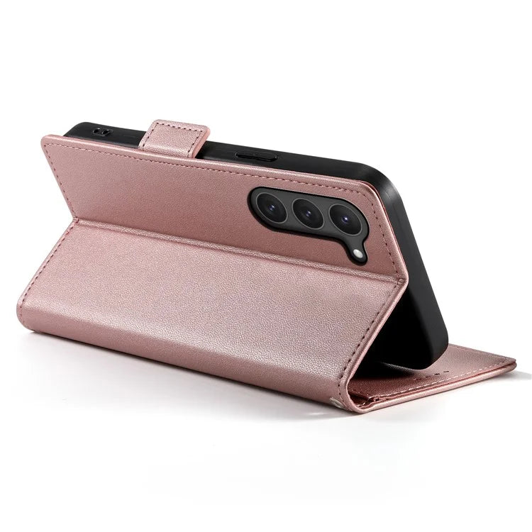 DF-010 For Samsung Galaxy S23 Case Solid Color PU Leather Wallet Stand Phone Cover