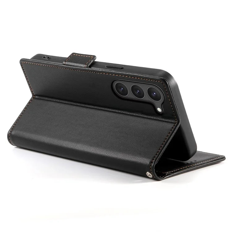 DF-010 For Samsung Galaxy S23 Case Solid Color PU Leather Wallet Stand Phone Cover