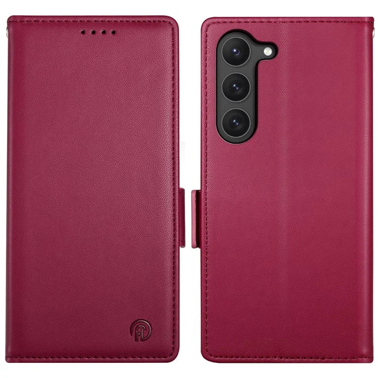 DF-010 For Samsung Galaxy S23 Case Solid Color PU Leather Wallet Stand Phone Cover