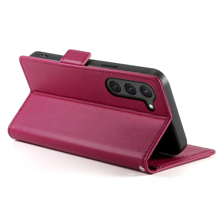 DF-010 For Samsung Galaxy S23 Case Solid Color PU Leather Wallet Stand Phone Cover