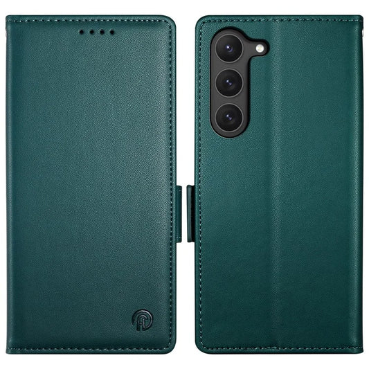 DF-010 For Samsung Galaxy S23 Case Solid Color PU Leather Wallet Stand Phone Coverish Green