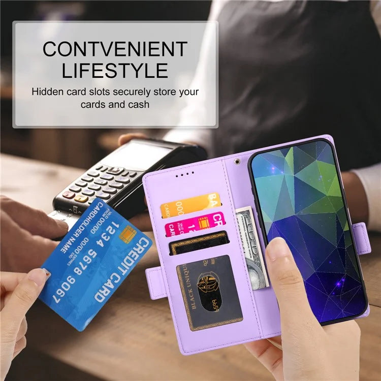 DF-010 For Samsung Galaxy S23 Case Solid Color PU Leather Wallet Stand Phone Cover