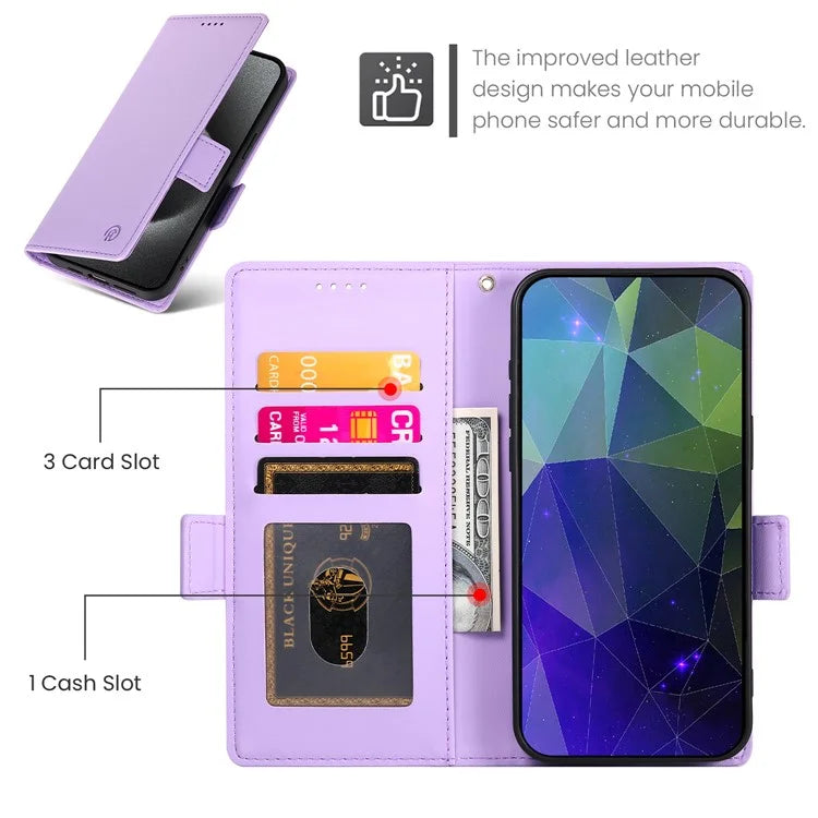 DF-010 For Samsung Galaxy S23 Case Solid Color PU Leather Wallet Stand Phone Cover
