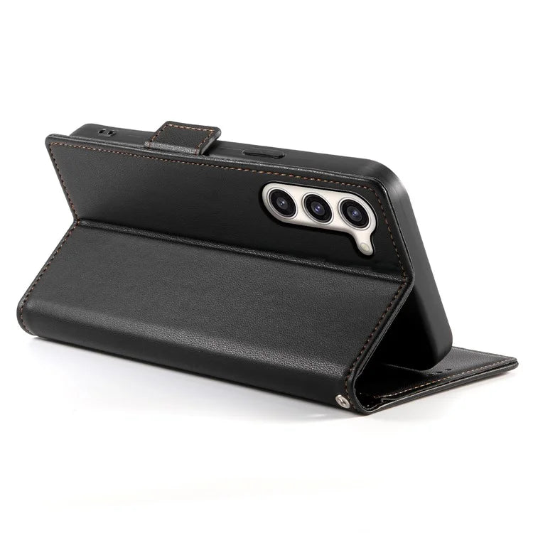 DF-010 For Samsung Galaxy S23+ Case PU Leather Shockproof Cell Phone Cover with Wallet