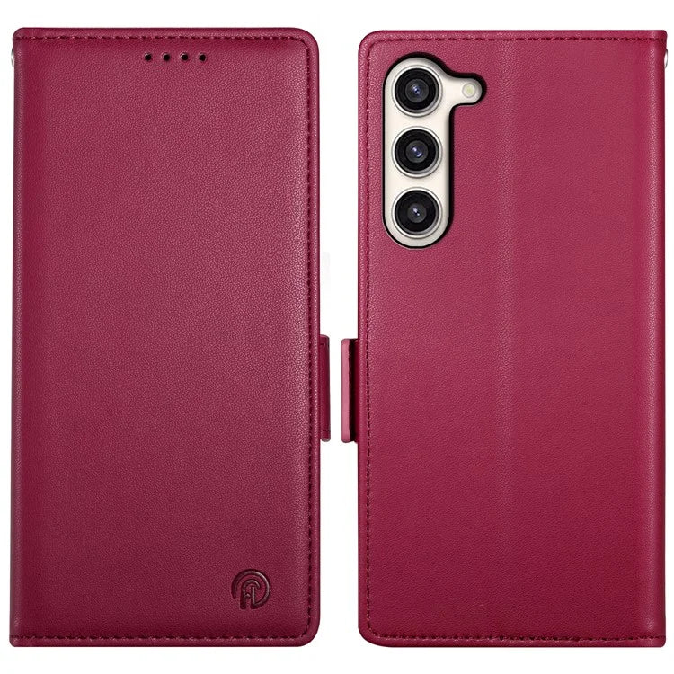 DF-010 For Samsung Galaxy S23+ Case PU Leather Shockproof Cell Phone Cover with Wallet