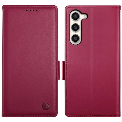 DF-010 For Samsung Galaxy S23+ Case PU Leather Shockproof Cell Phone Cover with Wallet