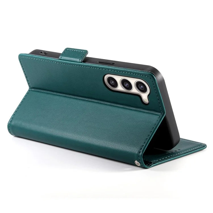 DF-010 For Samsung Galaxy S23+ Case PU Leather Shockproof Cell Phone Cover with Walletish Green