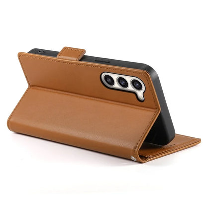DF-010 For Samsung Galaxy S23+ Case PU Leather Shockproof Cell Phone Cover with Wallet